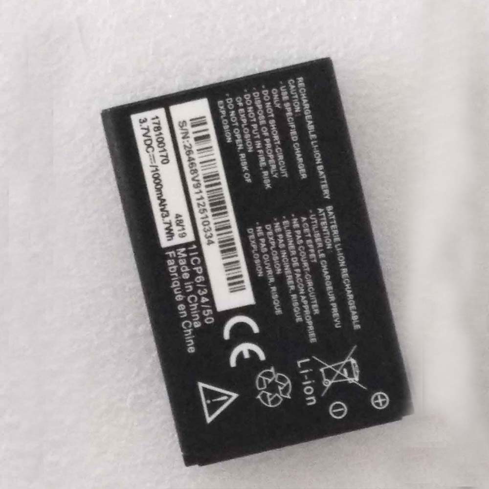 MobiWire 178100170 3.7V 4.3V 3.7Wh 1000mAh Replacement Battery