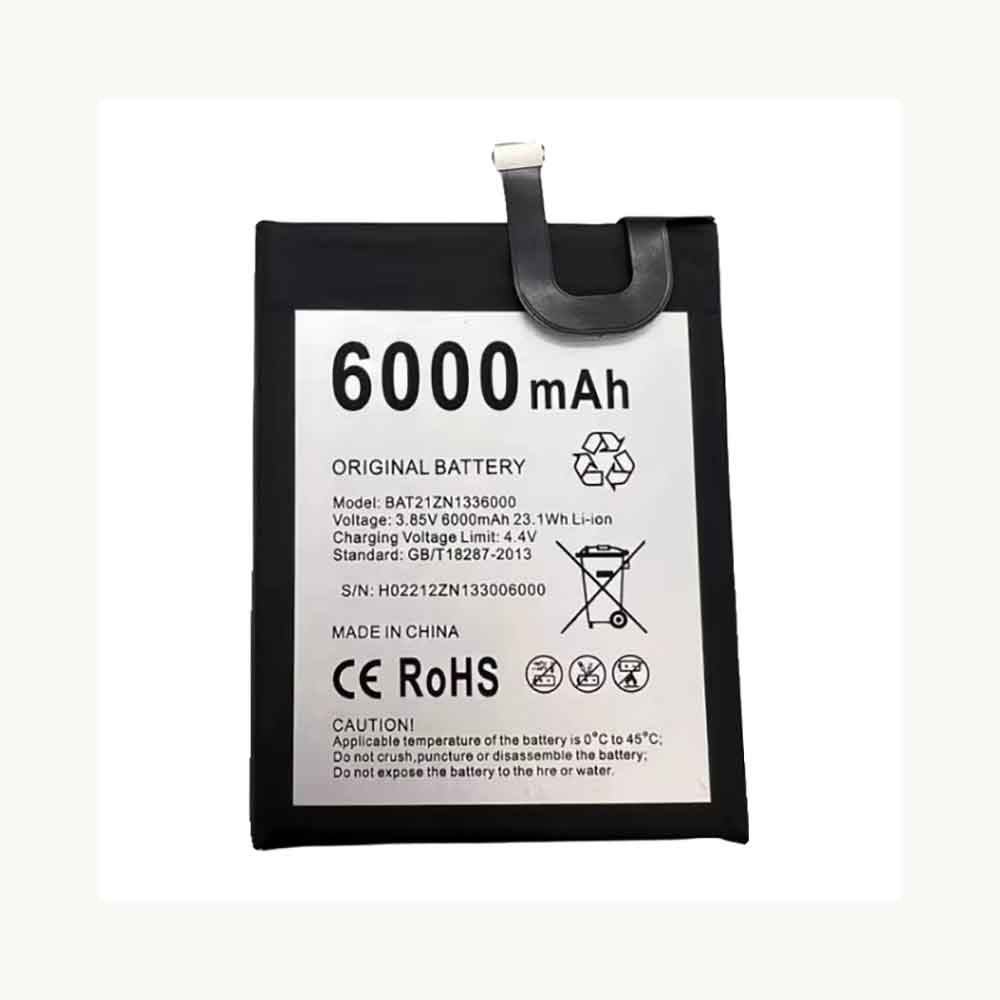 DOOGEE BAT21ZN1336000 3.85V 6000mAh Replacement Battery