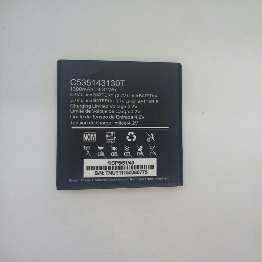 BLU C535143130T 3.7V/4.2V 1300mAh/4.81WH Replacement Battery