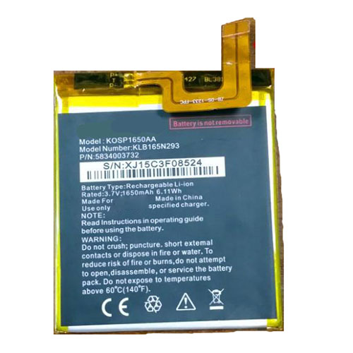 Panasonic KLB165N293 3.7V 1650mAh/6.11WH Replacement Battery