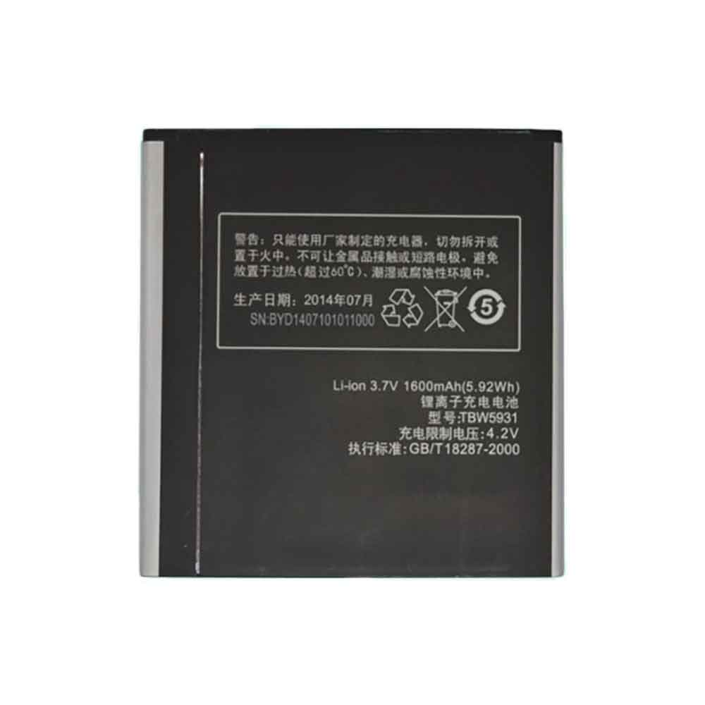 K-Touch TBW5931 3.7V 1600mAh Replacement Battery