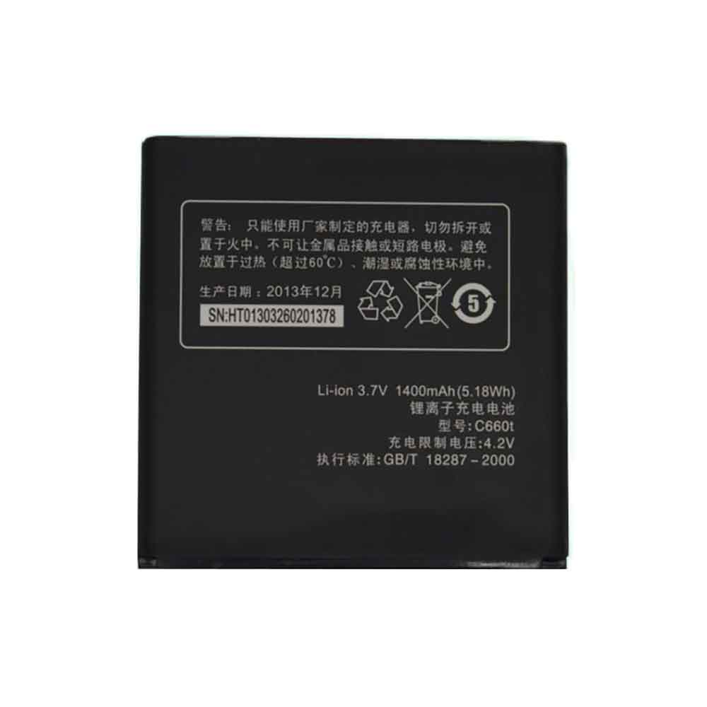 K-Touch C660T 3.7V 1400mAh Replacement Battery