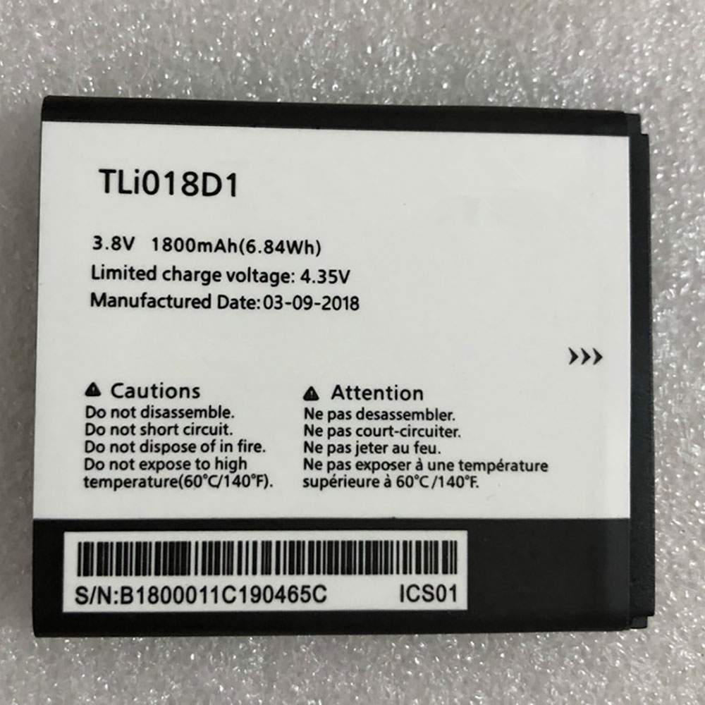ALCATEL TLI018D1 3.8V/4.35V 1800mAh /6.48WH Replacement Battery