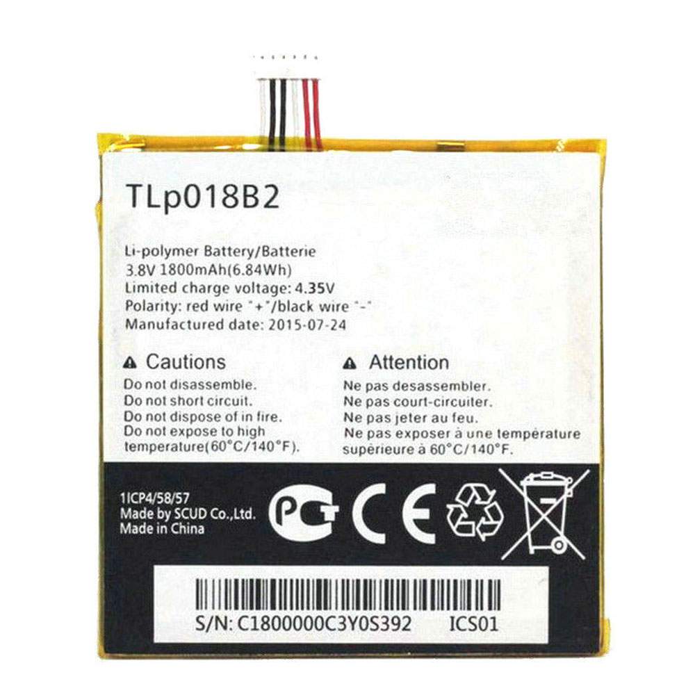 ALCATEL TLP018B2 3.8V/4.3V 1800mAh/6.84WH Replacement Battery