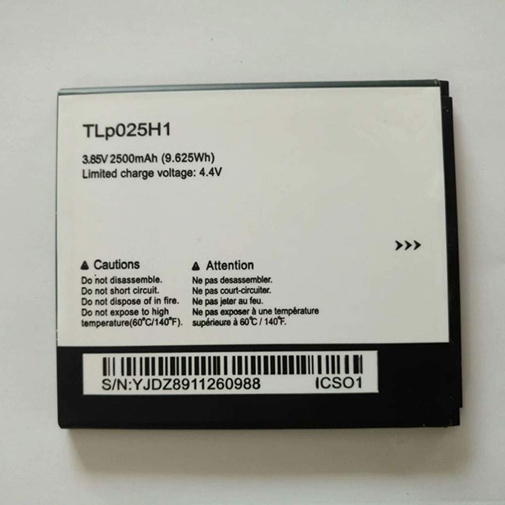ALCATEL TLP025H1 3.85V/4.4V 2500mAh/9.625Wh Replacement Battery