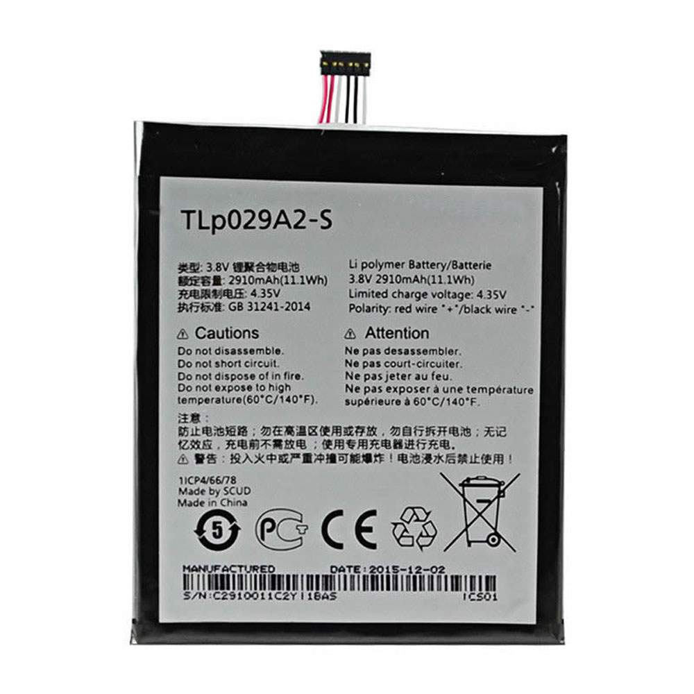 ALCATEL TLP029A2-S 3.8V/4.35V 2910MAH/11.1Wh Replacement Battery