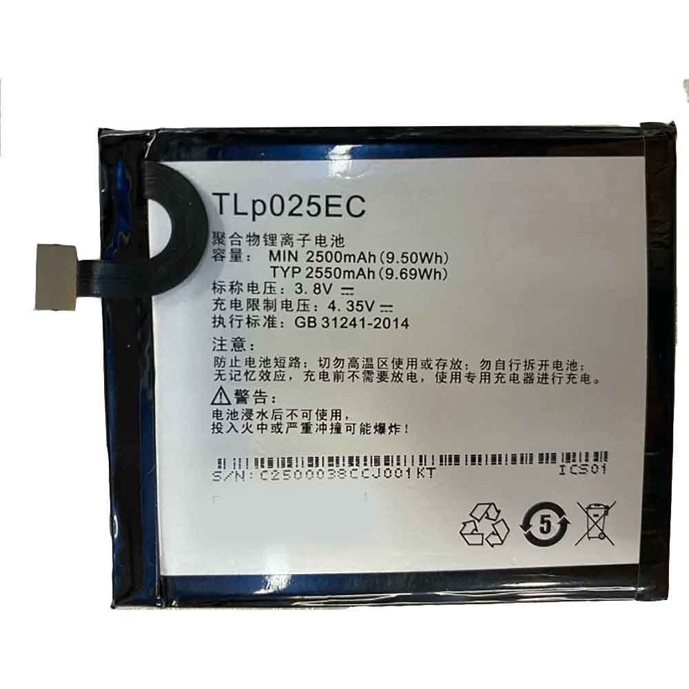 ALCATEL TLp025EC 3.8V 4.35V 2500mAh 9.50WH Replacement Battery